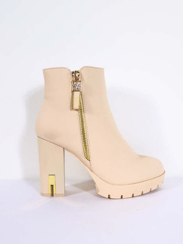 Botines tacón - beige
