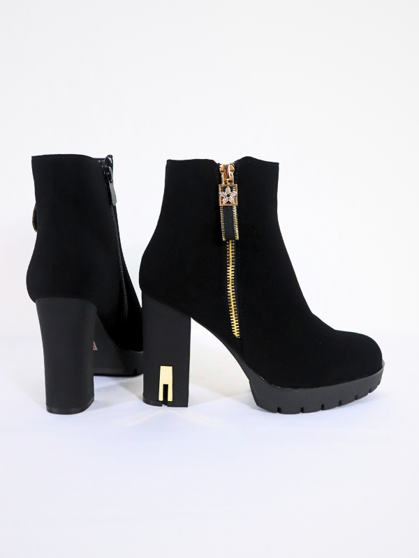Botines tacón - negro