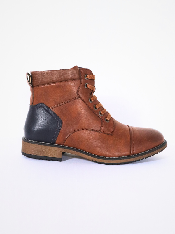 Botines marrón con cremallera - hombre