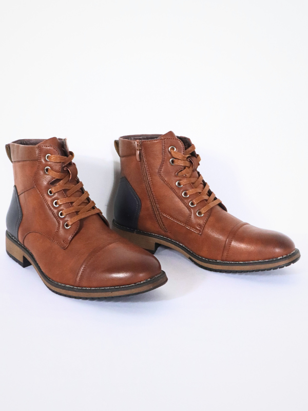 Botines marrón con cremallera - hombre
