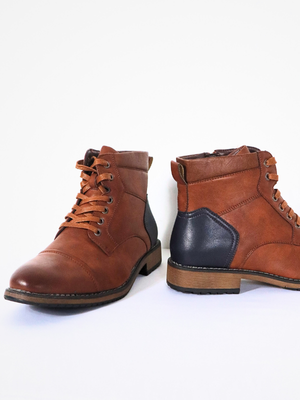 Botines marrón con cremallera - hombre