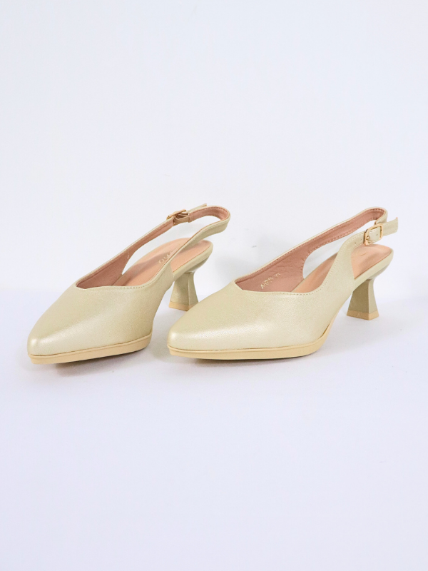 Sandalia tacón bajo - dorado 2