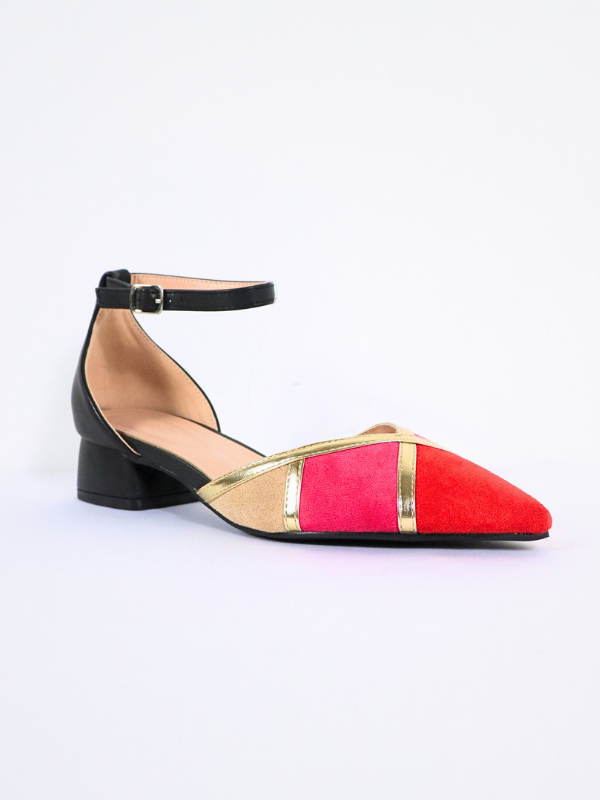 Zapatos tacón bajo - rojo