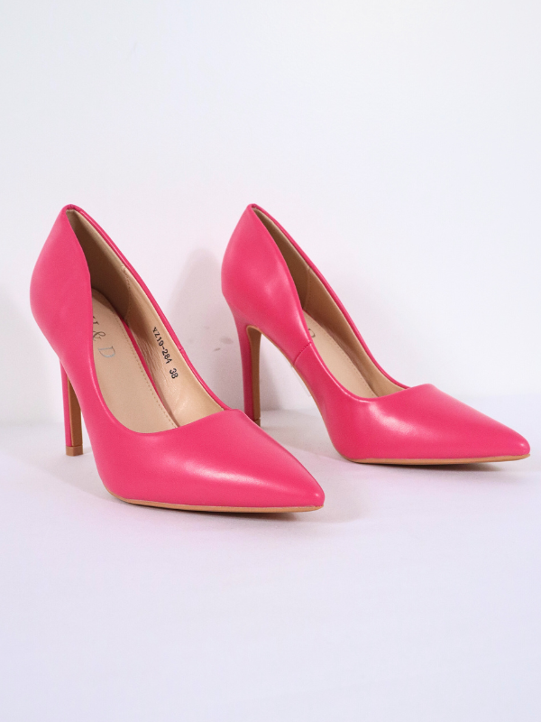 Zapatos tacón altas fucsia 2