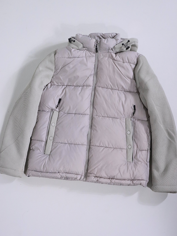 Abrigo con capucha - beige