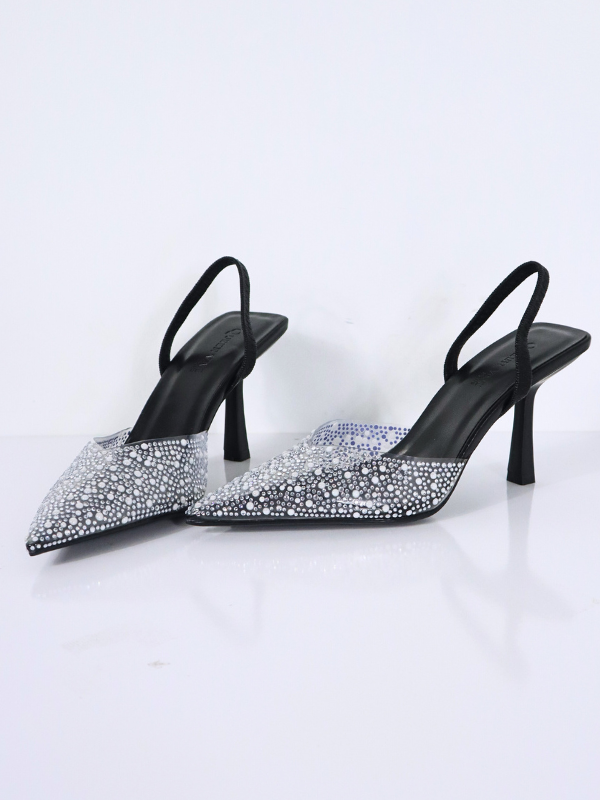 Sandalias transparentes con elástico