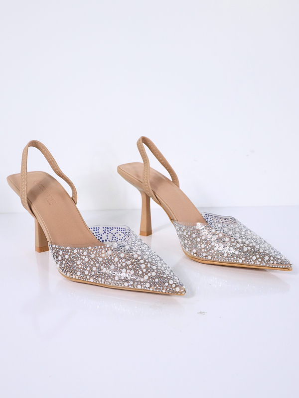 Sandalias transparentes con elástico