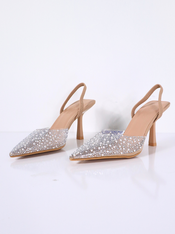 Sandalias transparentes con elástico