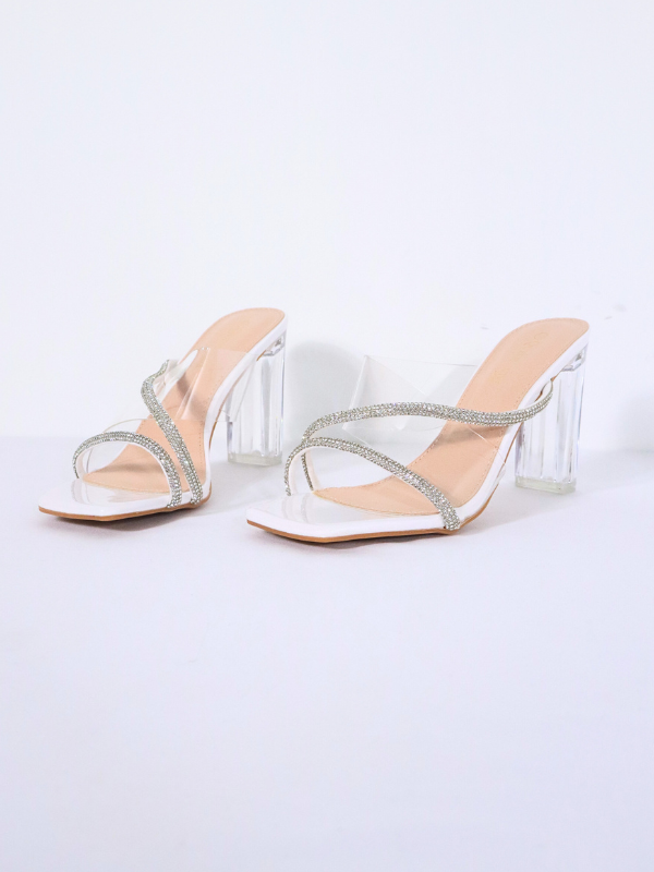 Sandalia tacón transparente