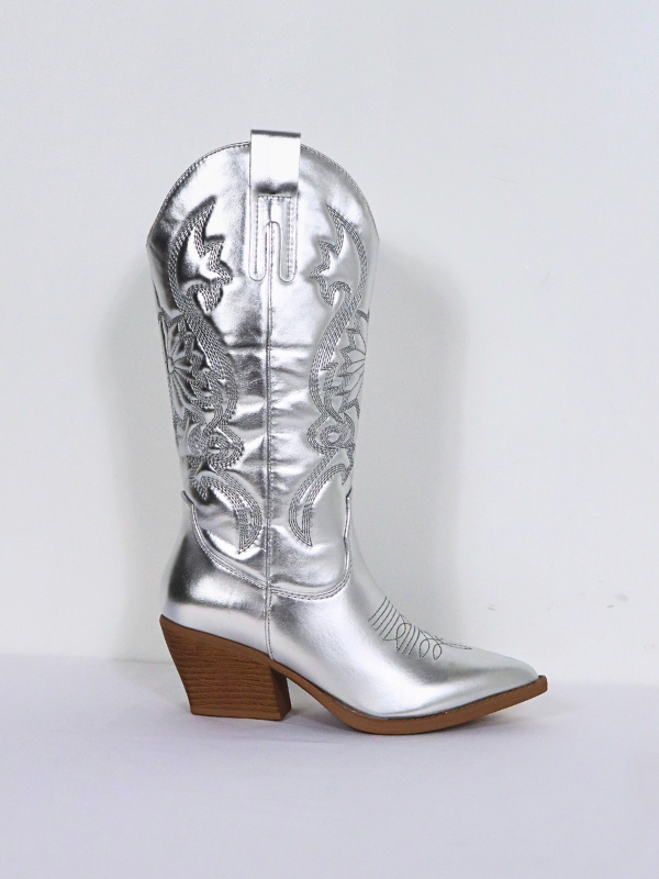 Botas cowboy - plateado