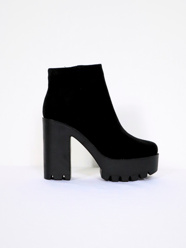 Botines tacón alta - antelina