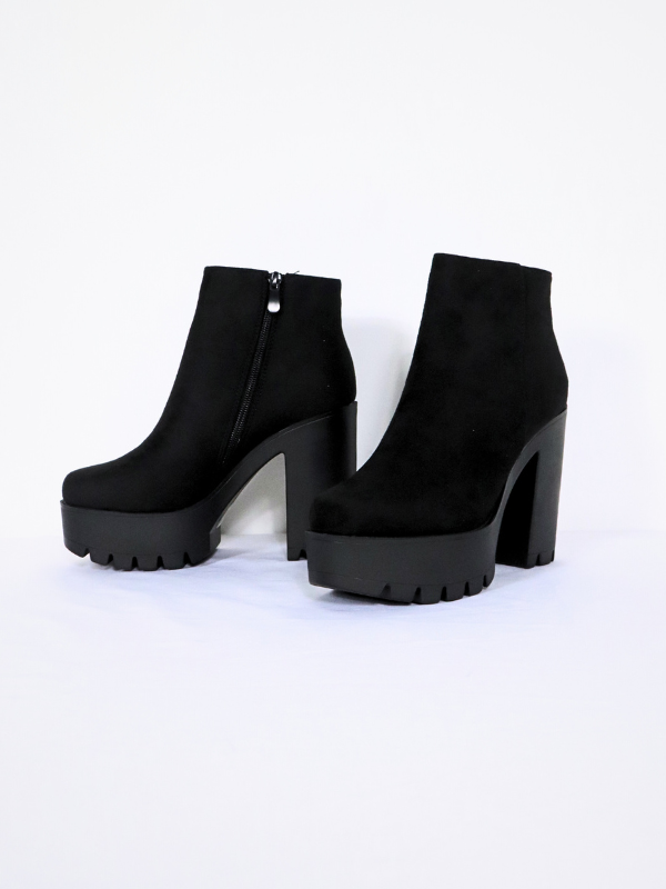 Botines tacón alta - antelina