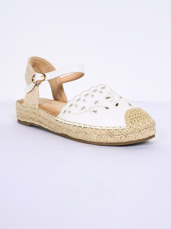 ALPARGATA MUJER TROQUELADO FLORES CON...