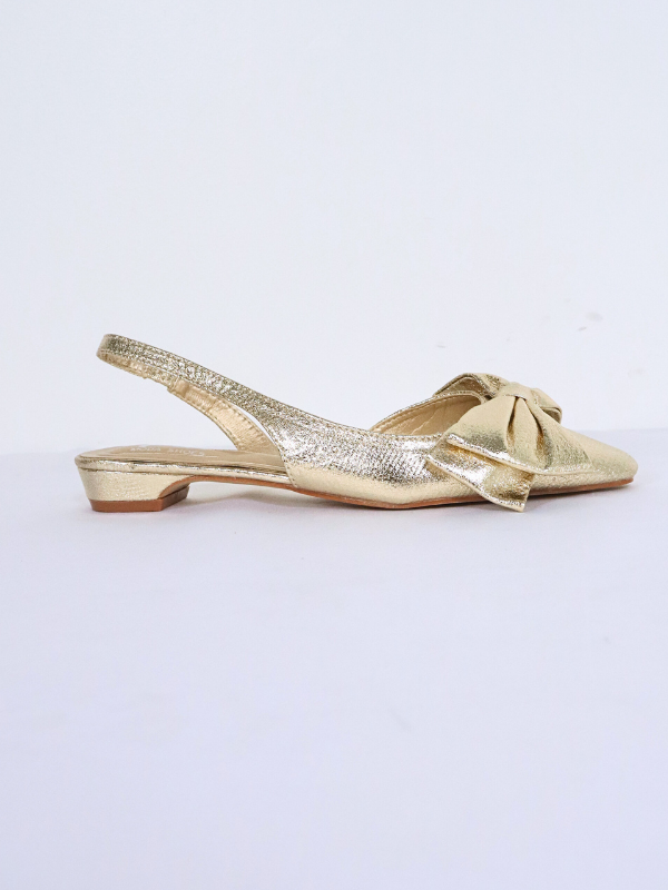 Zapato plano con lazo - dorado