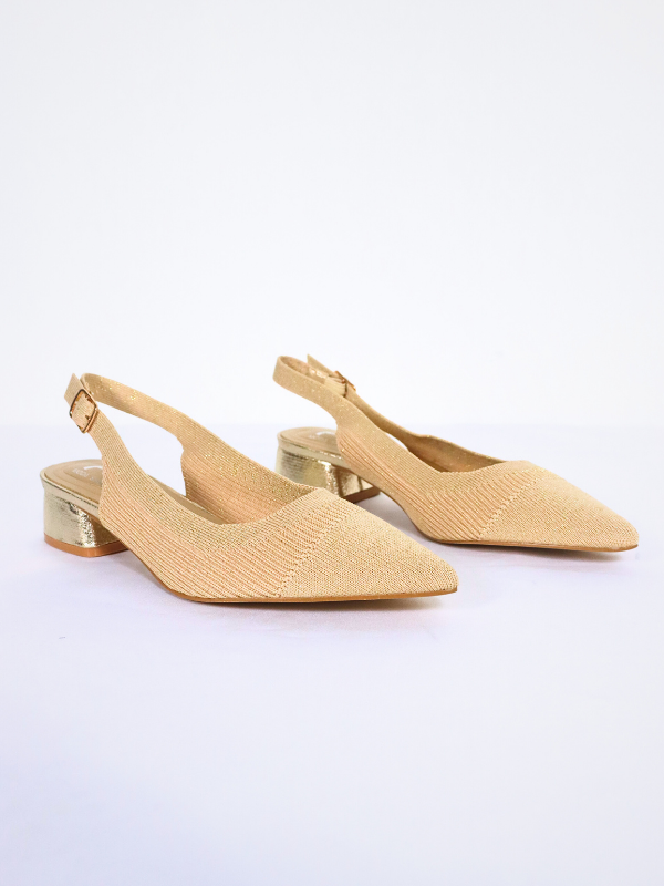 Zapato tacón bajo - dorado