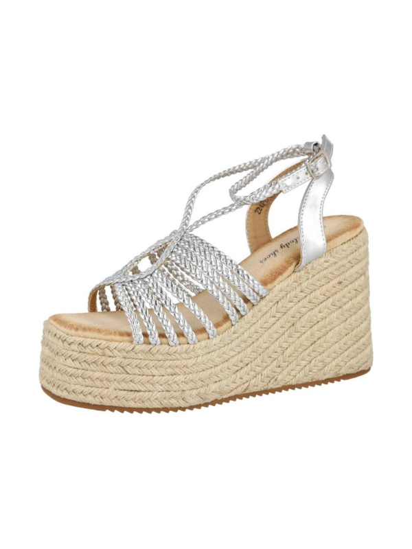 Sandalias de cuña - silver/plateado