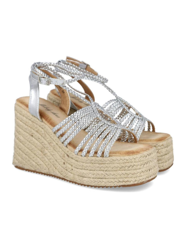 Sandalias de cuña - silver/plateado