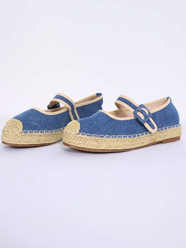 Alpargatas vaqueras con tira - Azul