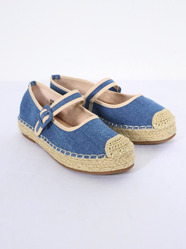 Alpargatas vaqueras con tira - Azul
