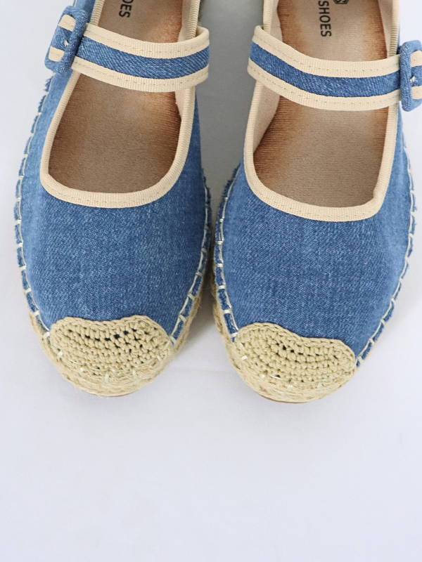 Alpargatas vaqueras con tira - Azul
