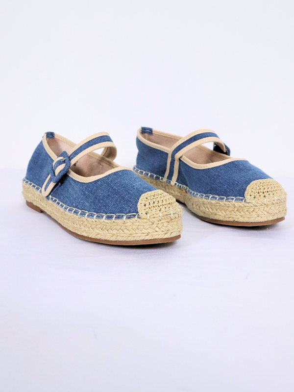 Alpargatas vaqueras con tira - Azul