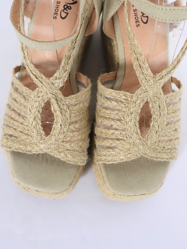 Sandalia cuña alta - beige