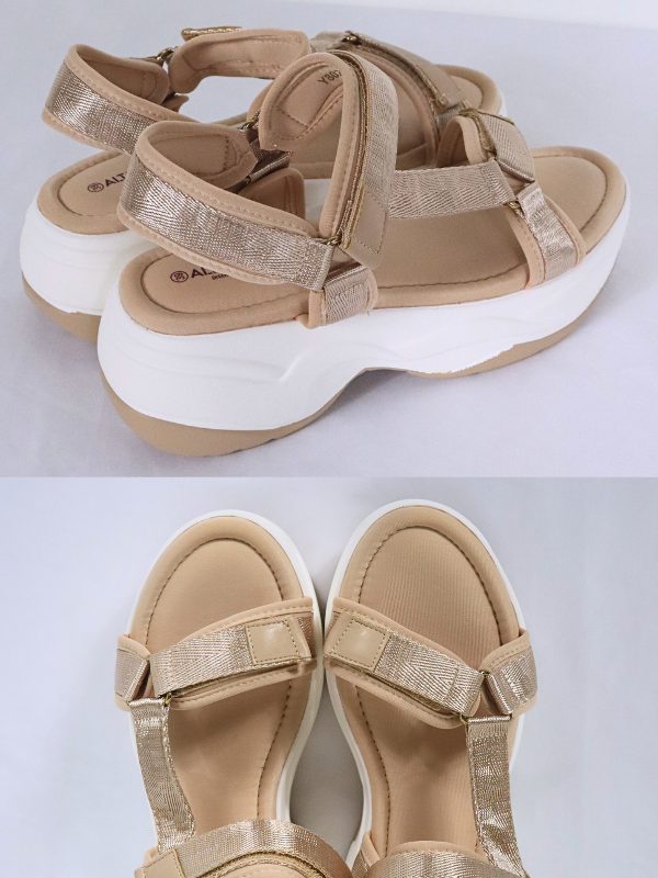 Sandalia track piso crueso tiras velcro