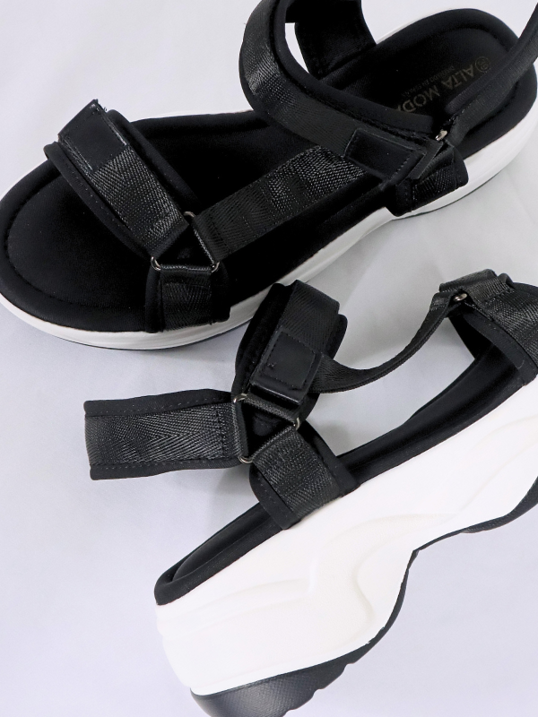 Sandalia track piso grueso tiras velcro