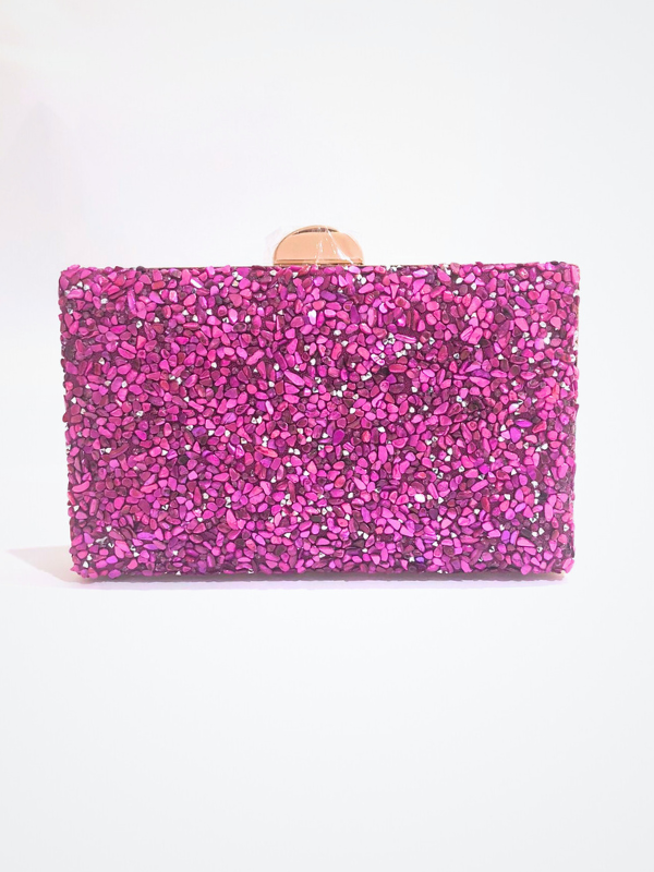 Bolso Clutch De Piedra Cadena Hombro...