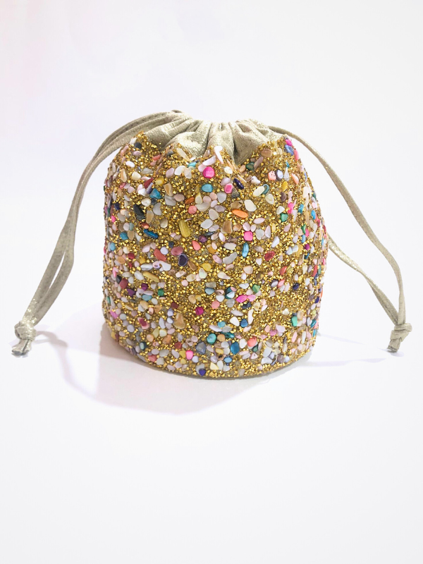 BOLSOS FIESTA DORADOS CON PEDRERIA...