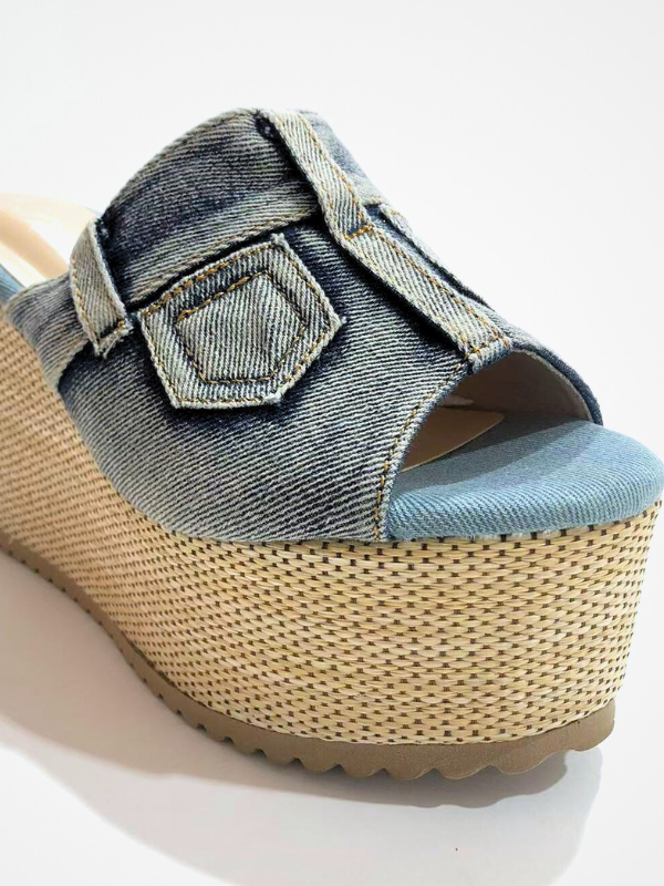 Zueco vaquero. sandalia vaquero cuña...