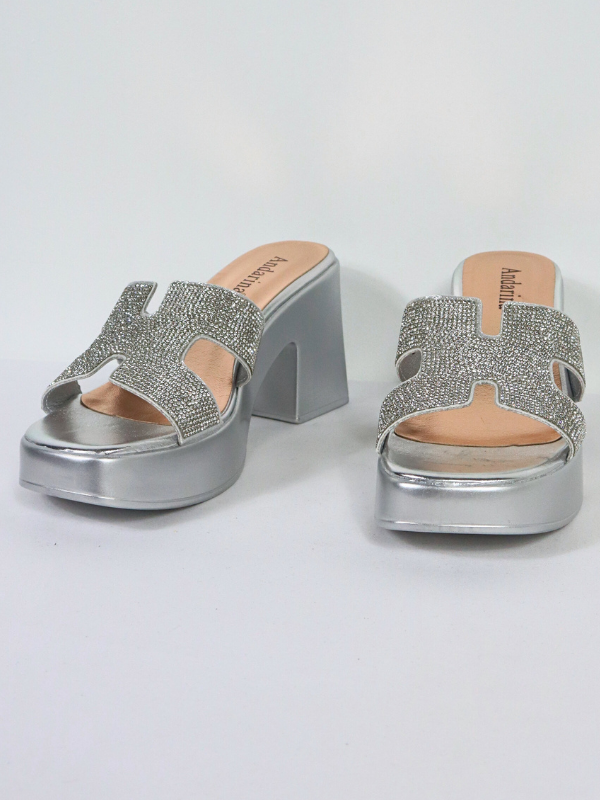 Sandalias mule - brillo-