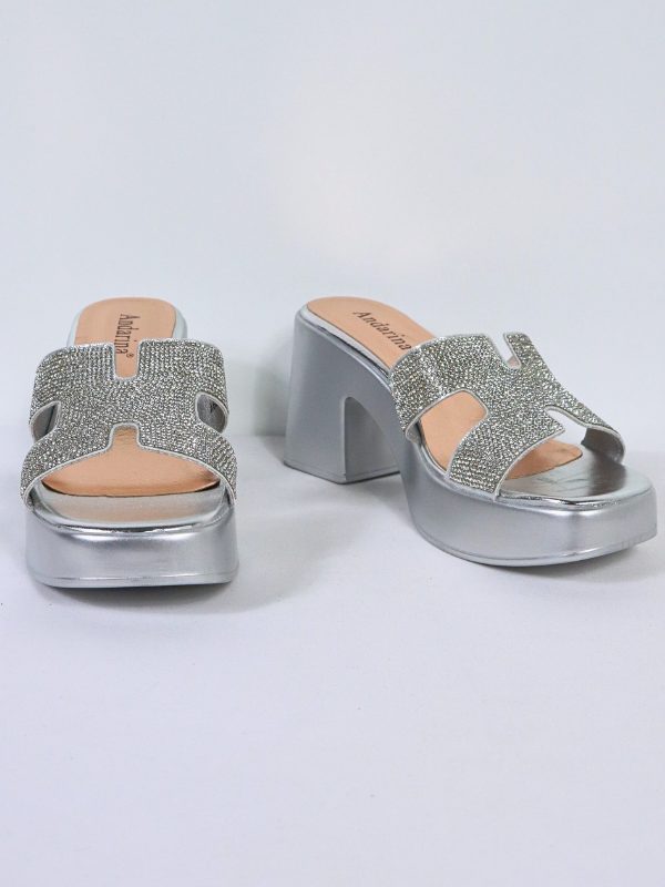 Sandalias mule - brillo-