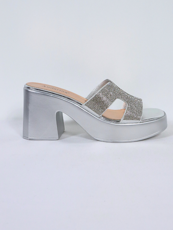Sandalias mule - brillo-