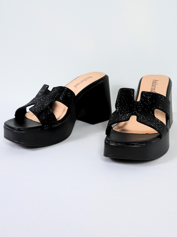 Sandalias mule - brillo-