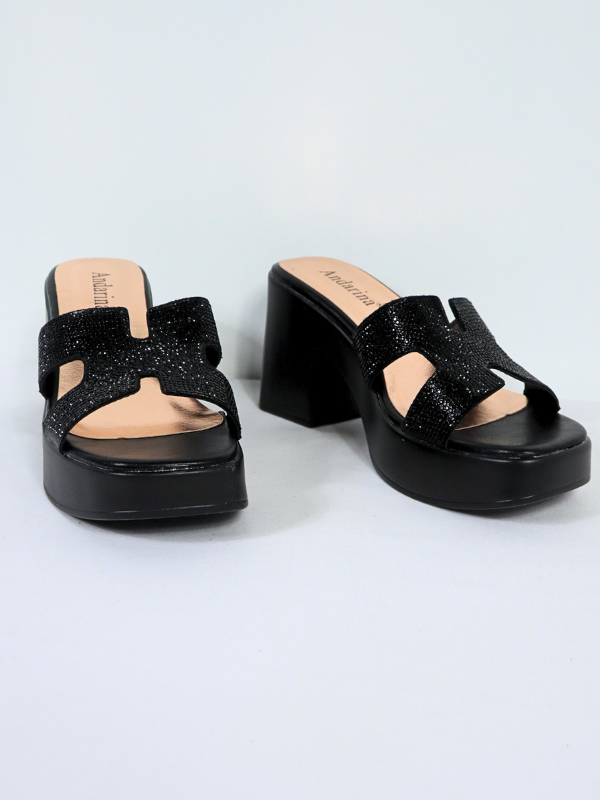 Sandalias mule - brillo-