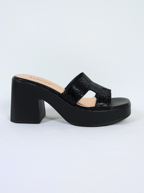 Sandalias mule - brillo-