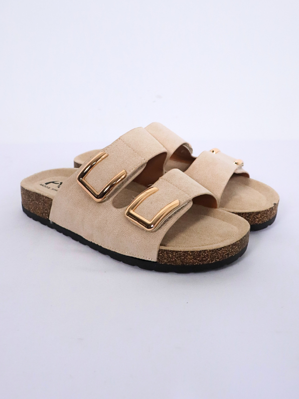 Sandalias planas con hebilla de...