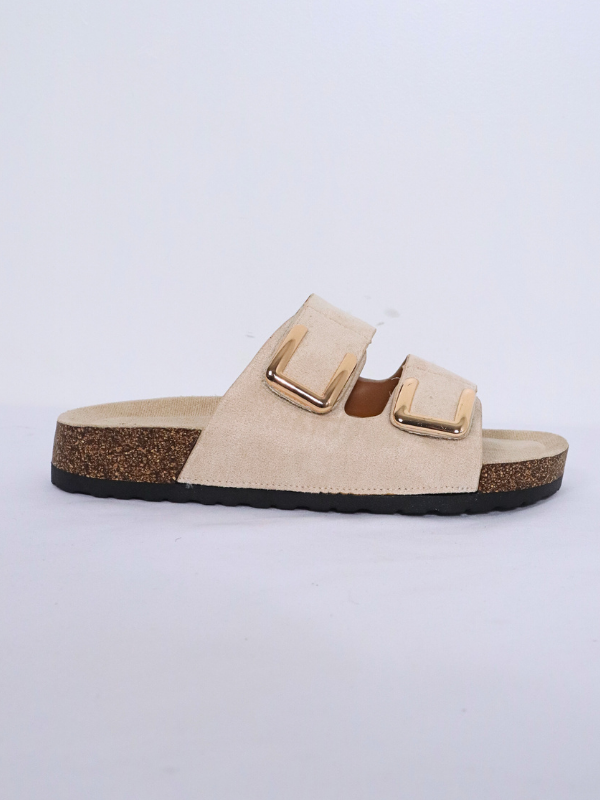 Sandalias planas con hebilla de...