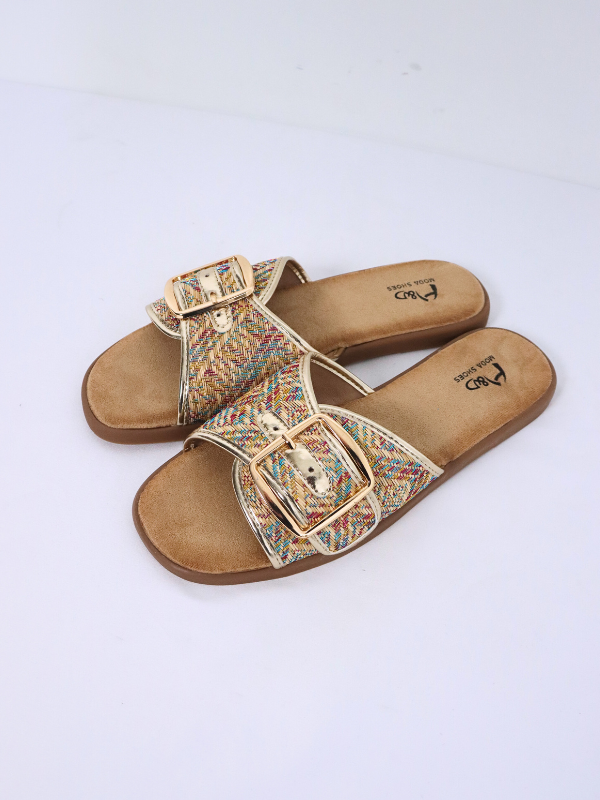 Sandalia plana de verano de ancho...