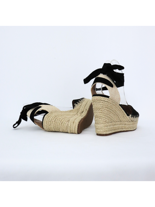 Sandalias de cuña con tiras