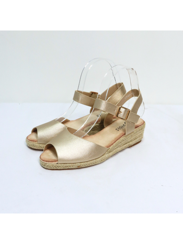 Sandalias con cuña bajo para mujer