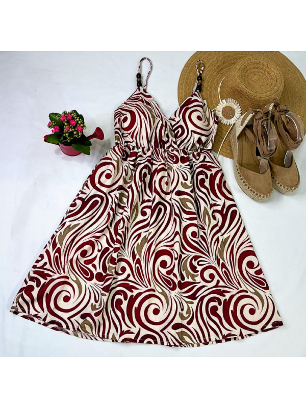 Vestido de tirantes con estampado y...