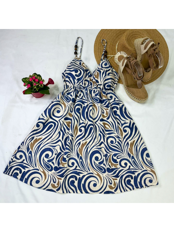 Vestido de tirantes con estampado y...