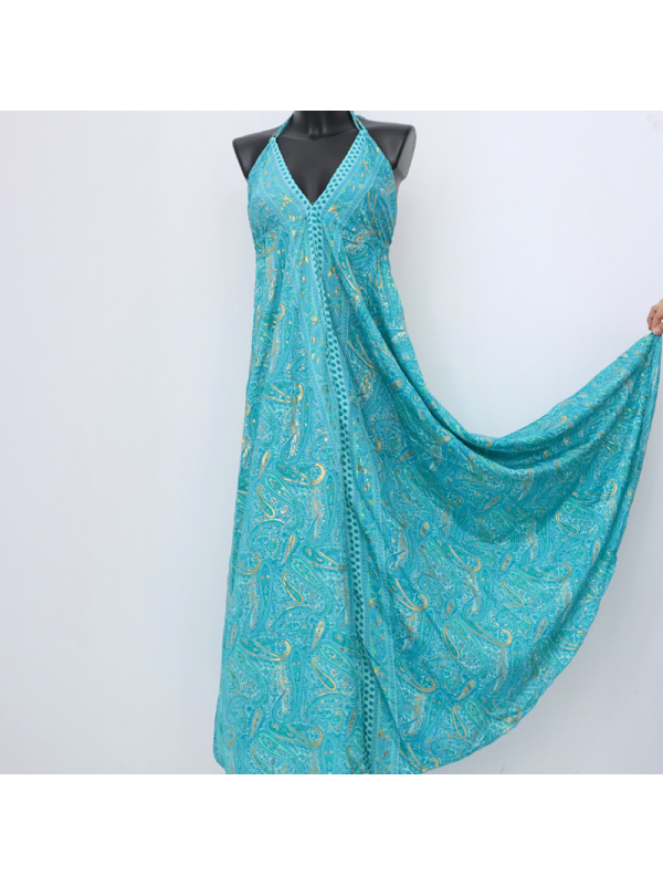 Vestido largo estampado con tirantes,...