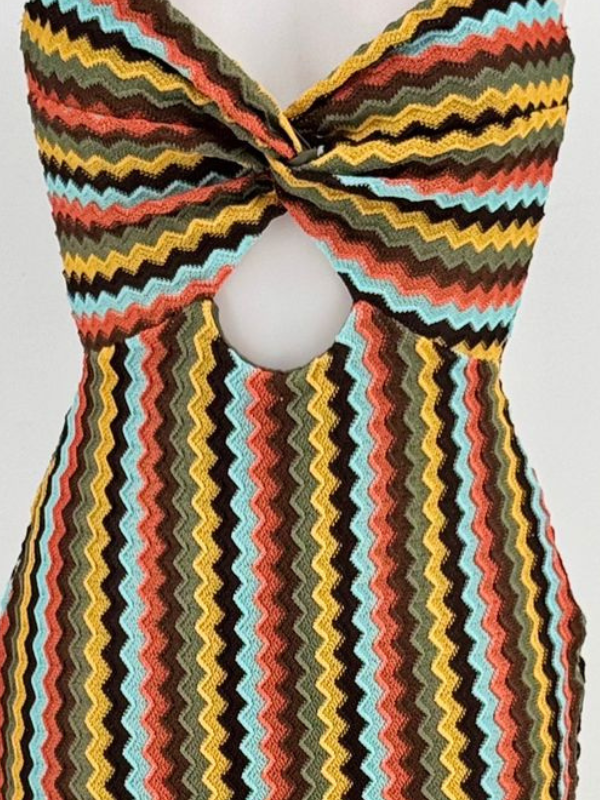 Vestido largo de tirantes en punto,...