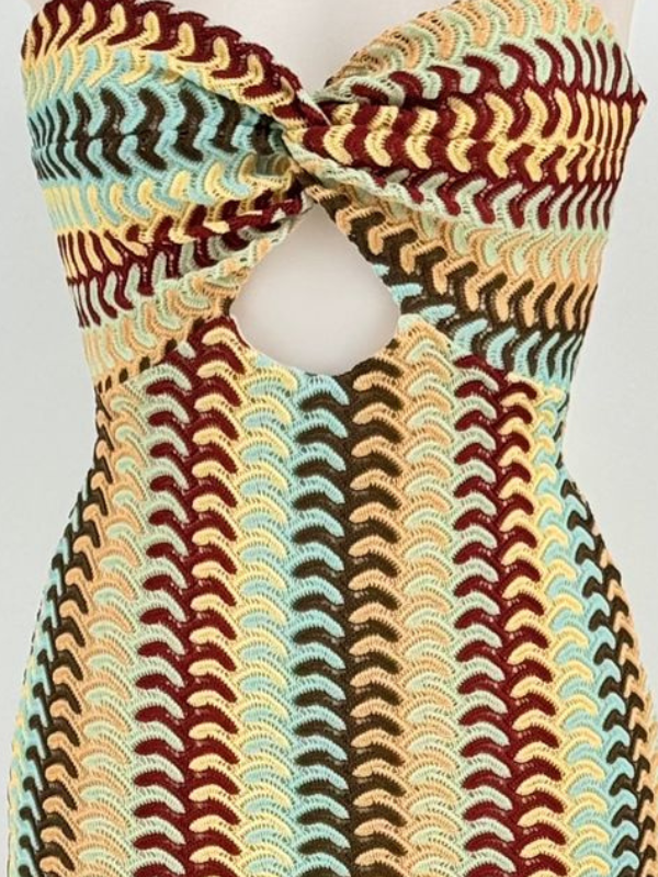 Vestido largo de tirantes en punto,...