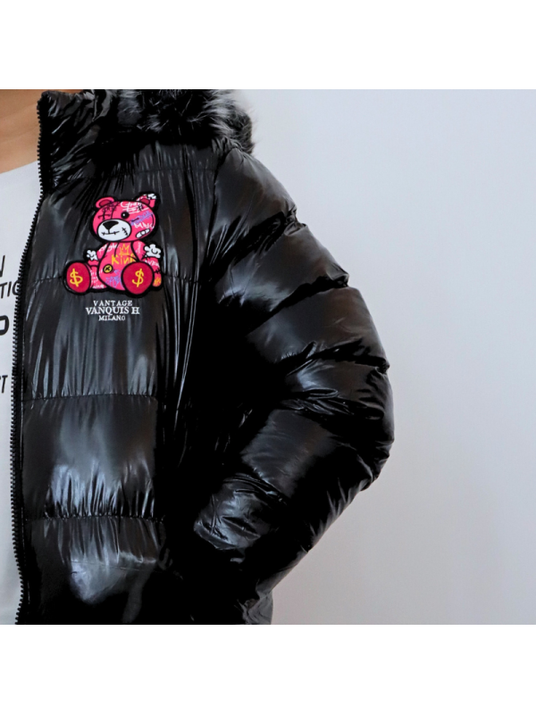 Abrigo charol con capucha... 2