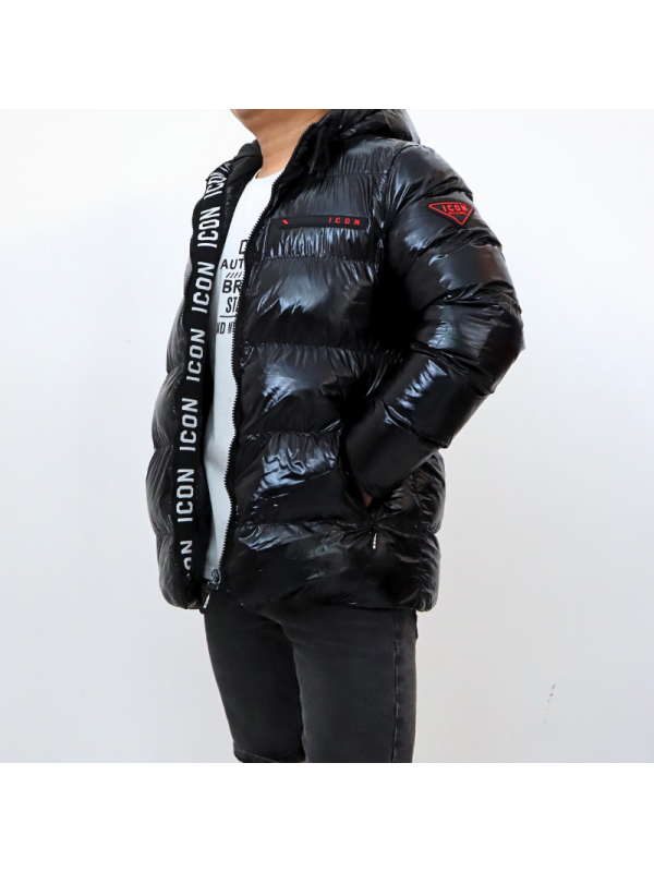 Abrigo charol liso con...