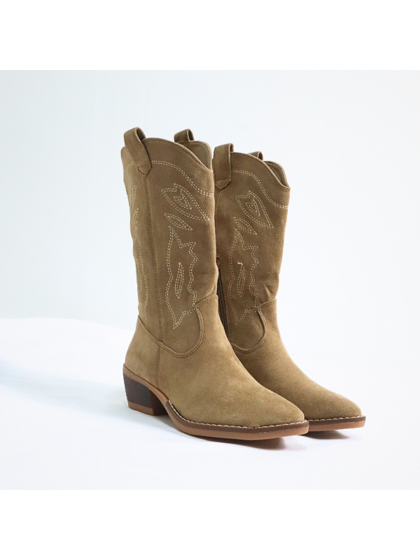 Botas cowboy con tacón bajo